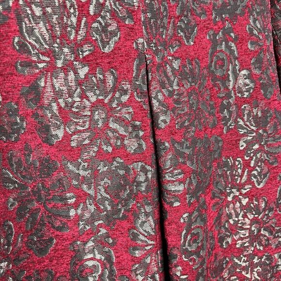 Chicos Jacket Topper Womens Size 2 US 12/14 Red Floral Jacquard Tapestry - Picture 8 of 16